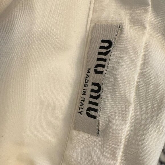 Miu Miu Vintage 2007 Ruffle Sleeve Short Sleeve Button Down Shirt Size 40 - Picture 5 of 5